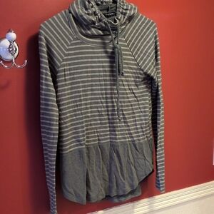 Pink Clover Heathered Gray Cowl Neck Top
